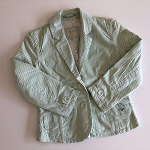American Eagle Outfitters light cotton blazer in green pinstripe